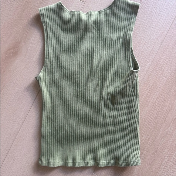 Reformation Olive Ribbed Sleeveless Top - Picture 2 of 3